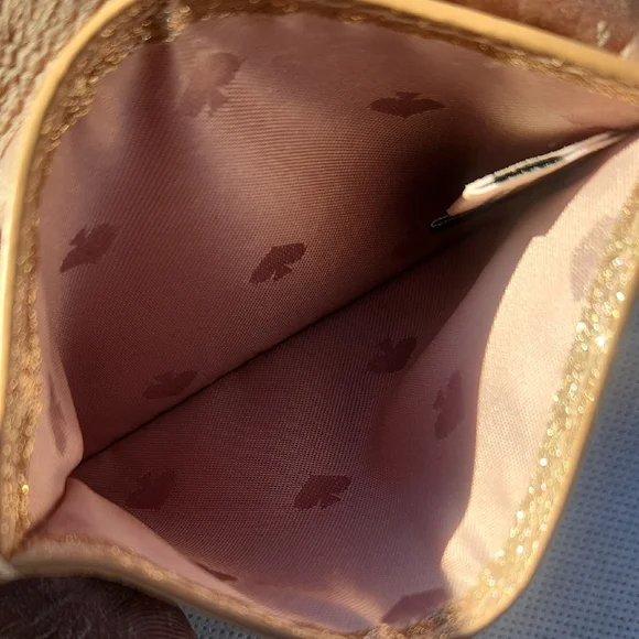 Kate Spade Shimmering Rose Gold Card Holder and Rose Gold Rose Mirror NWOT - Picture 5 of 7